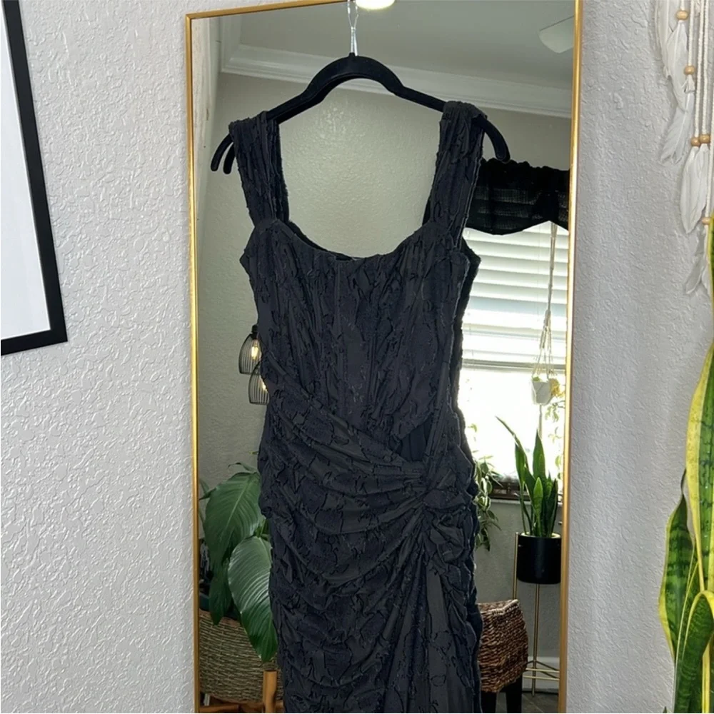 NWOT HOUSE OF CB Cesca Black Corset Floral Maxi Dress - Picture 6 of 8